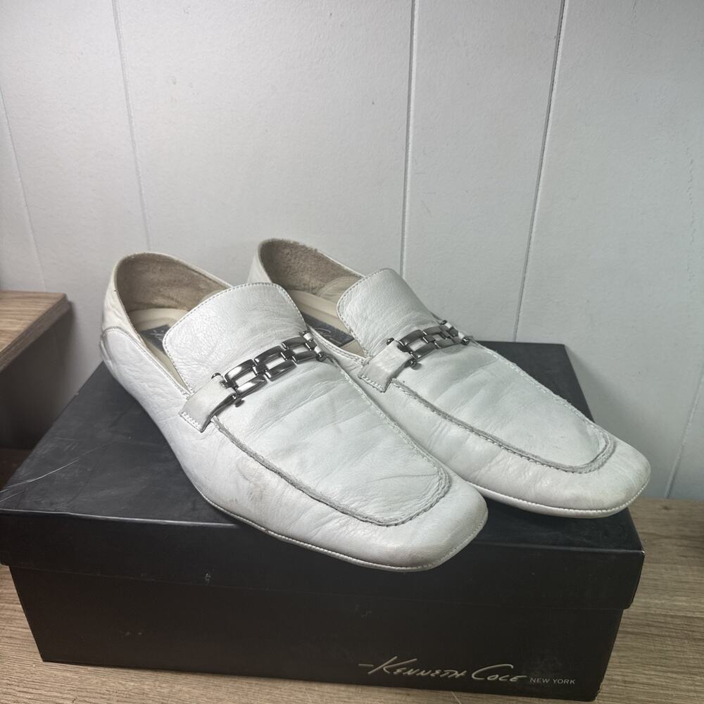 MEN'S KENNETH COLE FEEL GOOD SLIP-ON LOAFERS LEATHER WHITE KM26986LE 13M